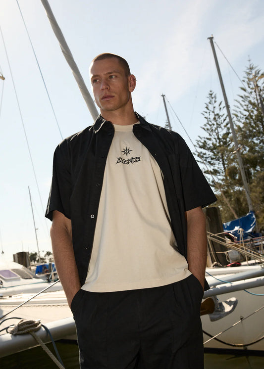 Peace Out - Boxy Fit Tee - Sand