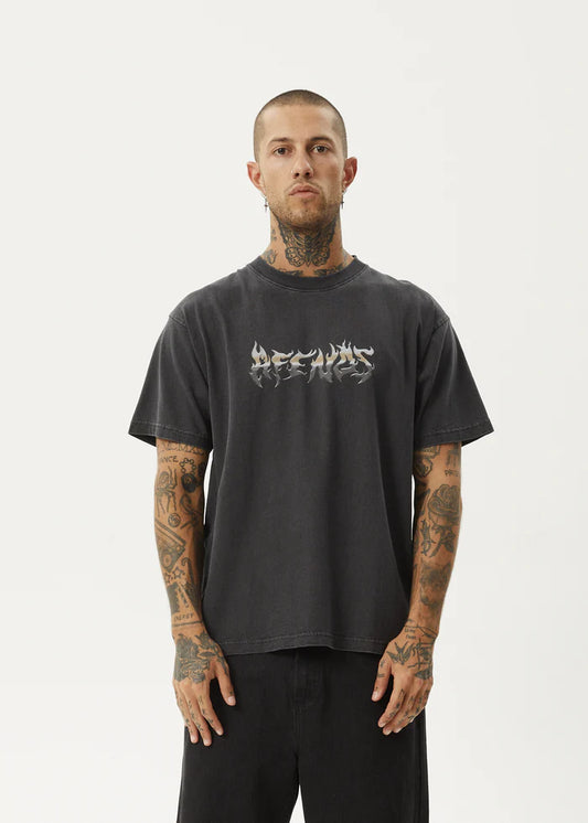 Scorched - Heavy Recycled Boxy Fit Tee - Stone Black