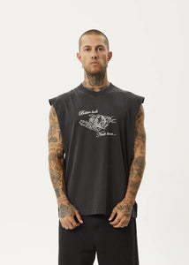 Bad Luck - Recycled Sleeveless Tee - Stone Black