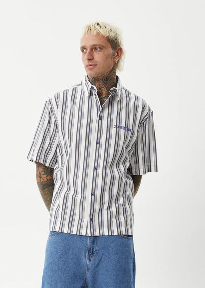 Lined Up - Recycled Short Sleeve Shirt - White Stripe