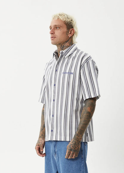 Lined Up - Recycled Short Sleeve Shirt - White Stripe