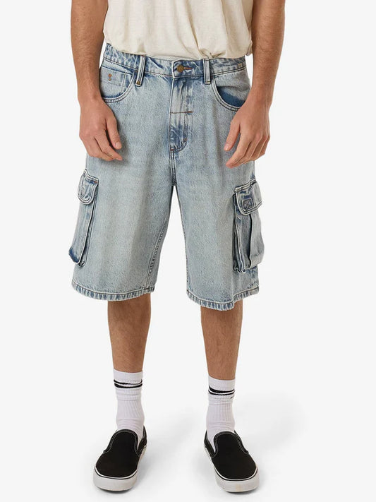 Big Slacker Denim Cargo Short - Tainted Blue