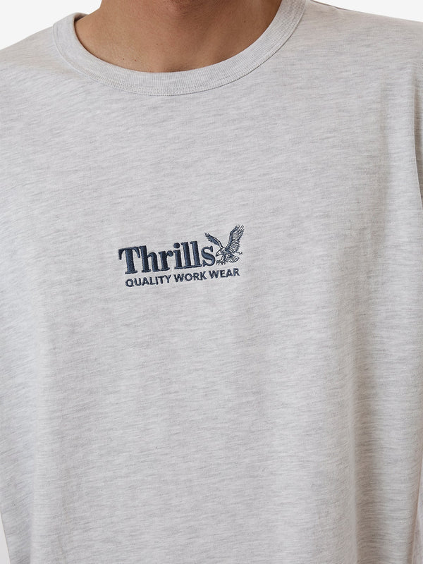 Thrills Workwear Embro Merch Fit Tee - White Marle