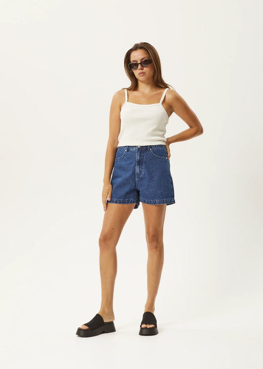 Seventy Threes - Hemp Denim High Waisted Shorts - Authentic Blue