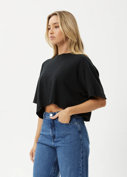 Slay Cropped - Oversized Tee - Black