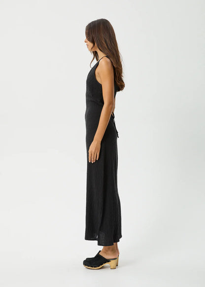 Focus - Seersucker Maxi Dress - Black