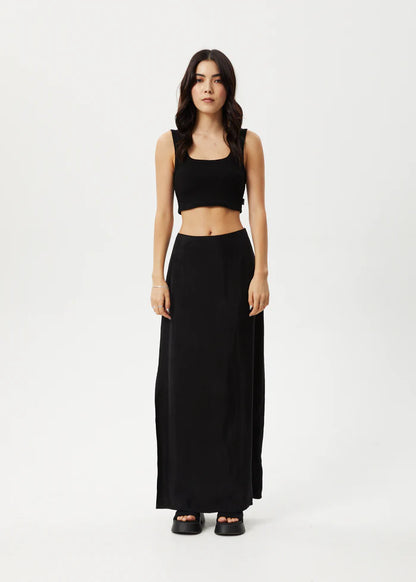 Grace - Cupro Maxi Skirt - Black