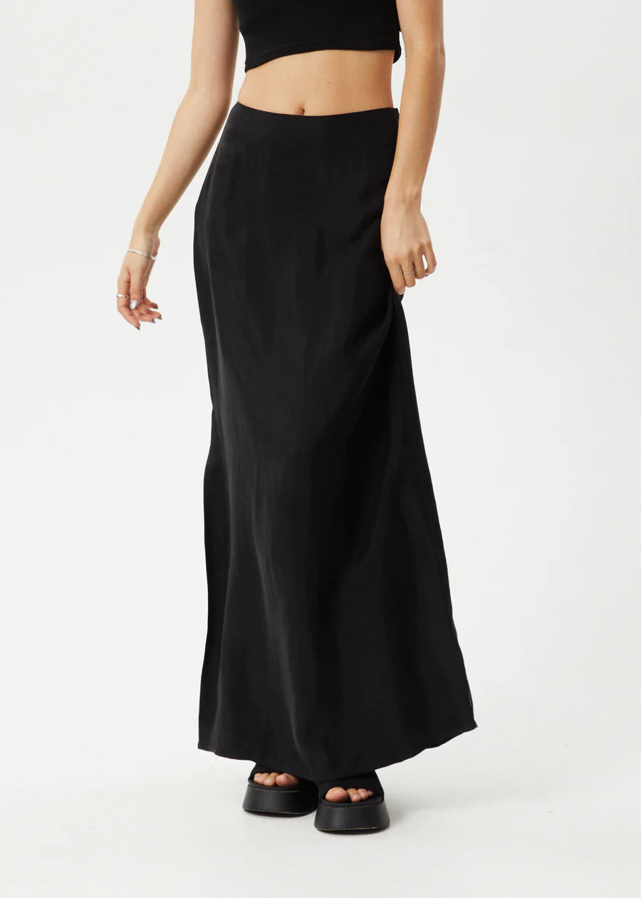 Grace - Cupro Maxi Skirt - Black