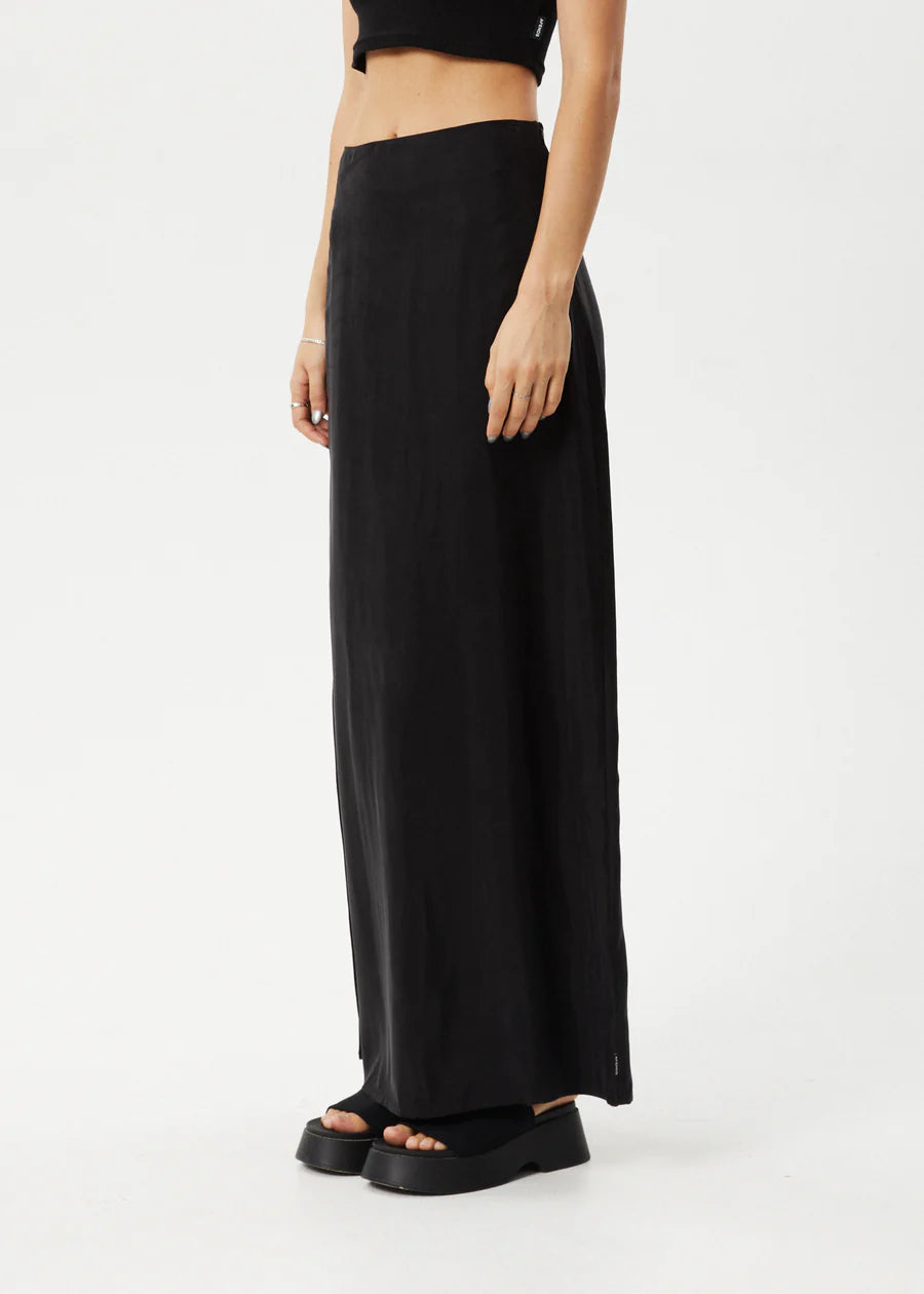 Grace - Cupro Maxi Skirt - Black