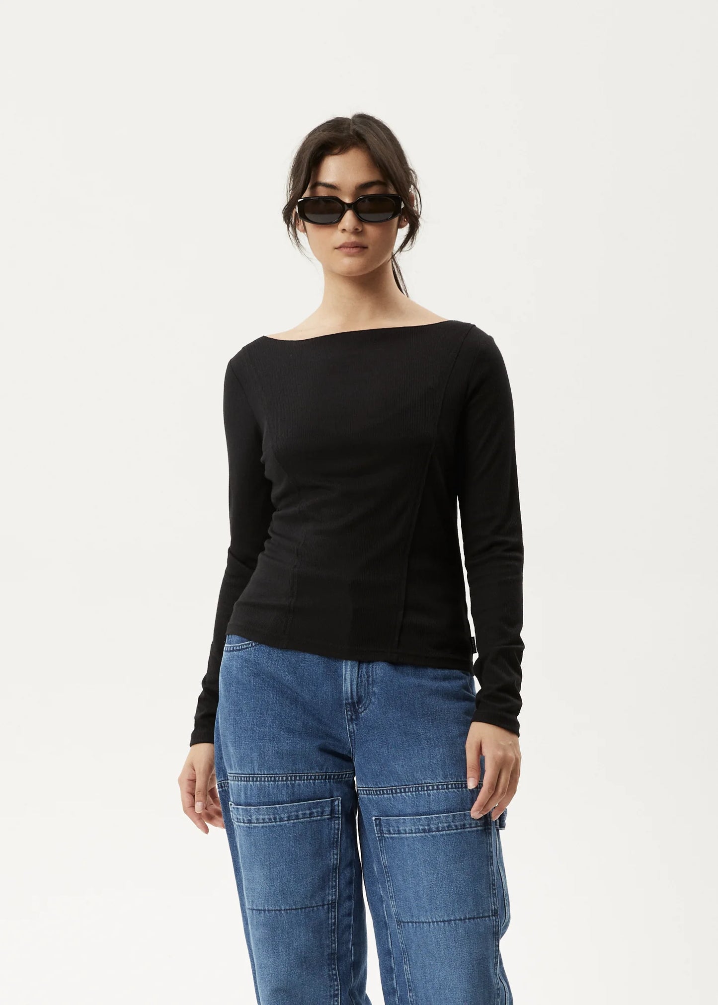 Mirage Bamboo - Sheer Long Sleeve Top - Black