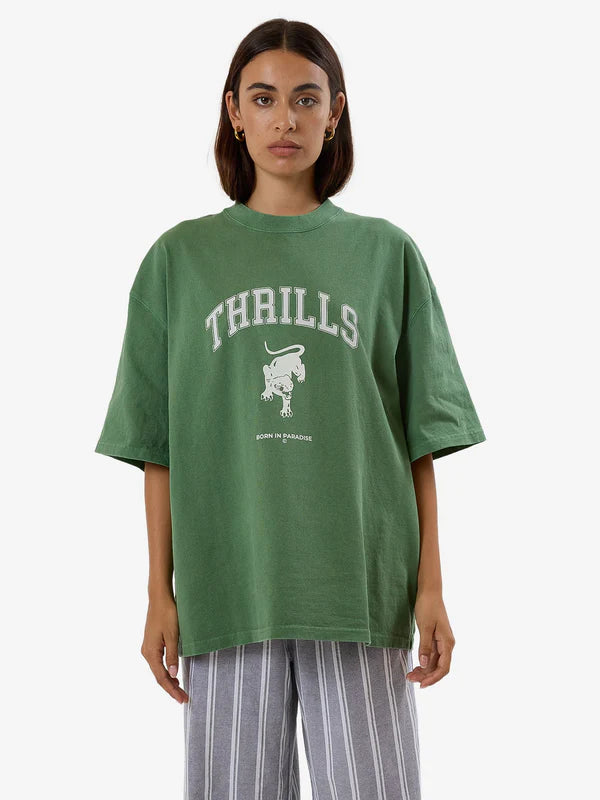 Hard Knocks Oversized Tee - Elm Green