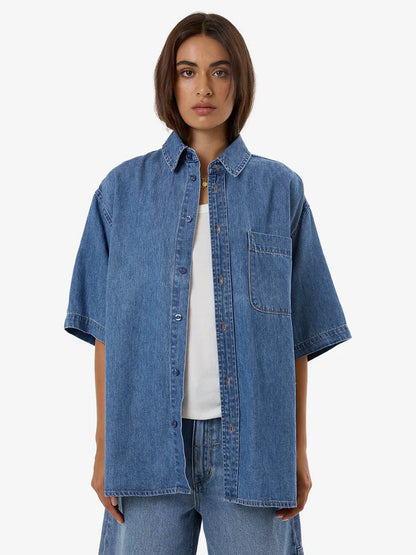 Darian Denim Shirt - Dark Dust Blue