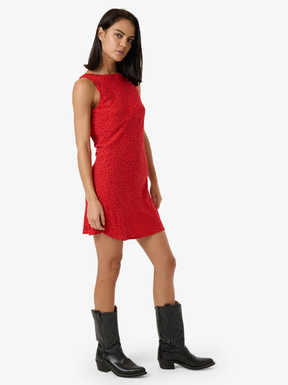 Zinnia Xavier Bias Mini Dress - Flame Red